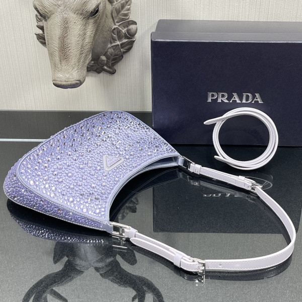 Pra*a cleo satin bag with appliqués