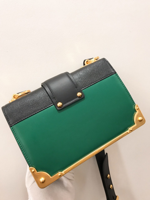 Pra*a cahier leather shoulder bag