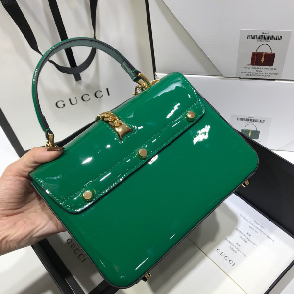 G*u*i sylvie 1969 patent leather mini top handle bag