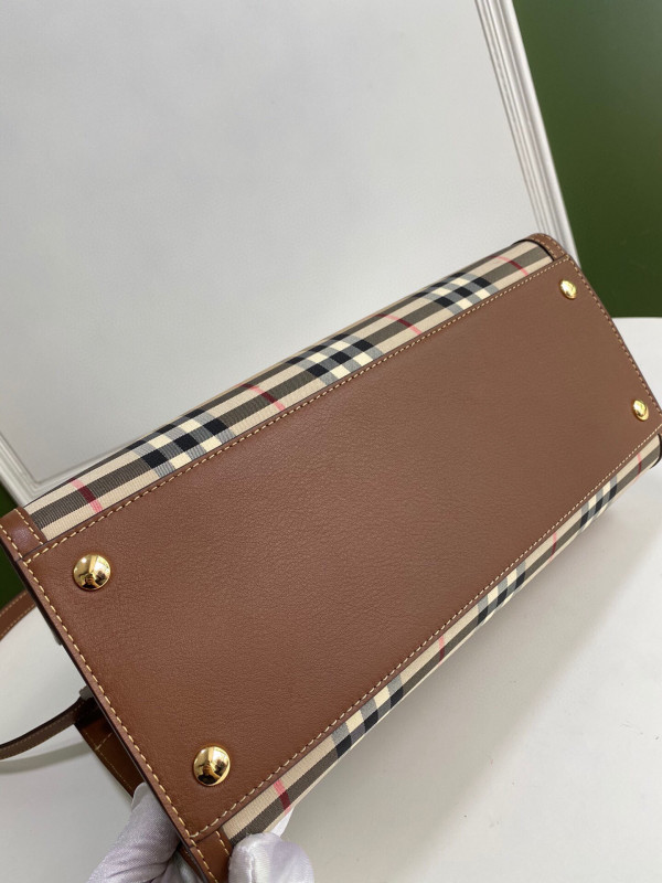 B**rry small vintage check two-handle title bag