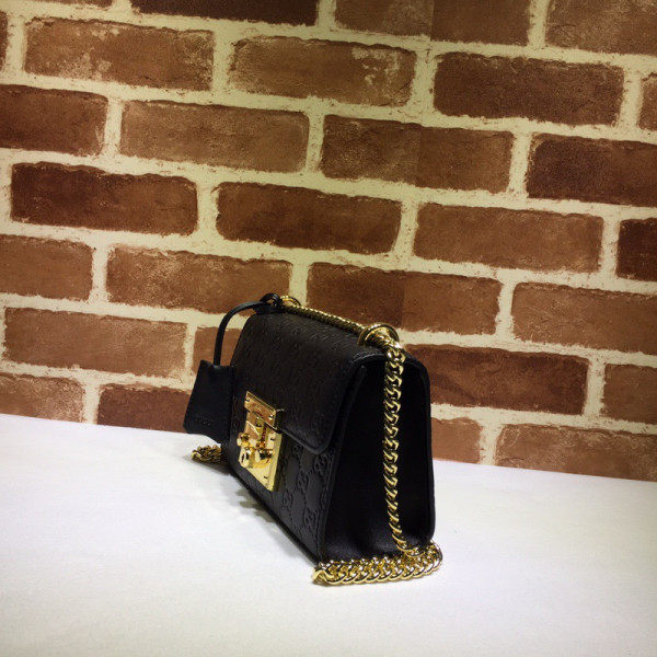 G*u*i padlock small G*u*i signature shoulder bag