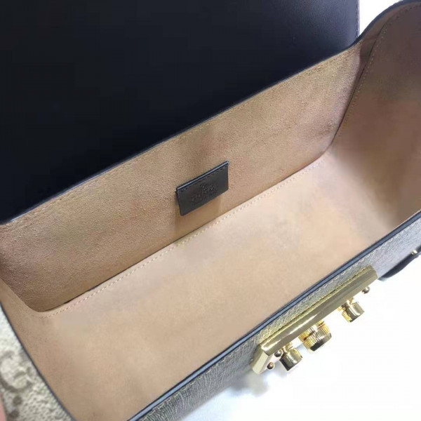 G*u*i padlock gg small bamboo shoulder bag