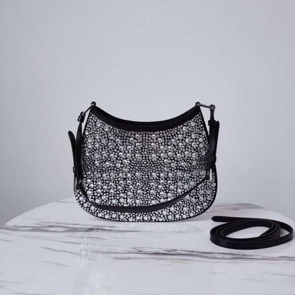 Pra*a cleo satin bag with appliqués