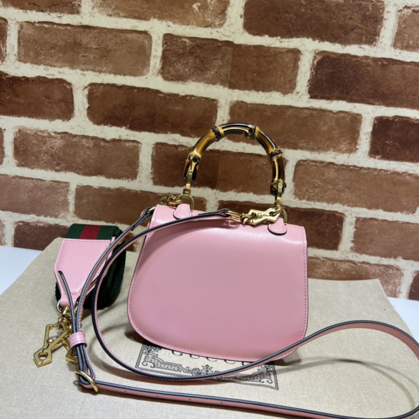 G*u*i mini top handle bag with bamboo