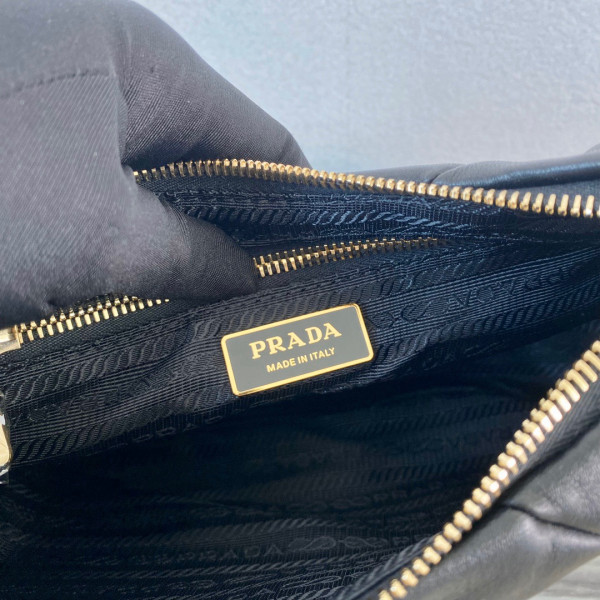 Pra*a system nappa leather patchwork bag
