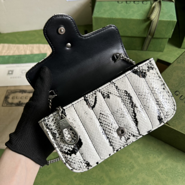 g*u*i gg marmont python S*per mini bag