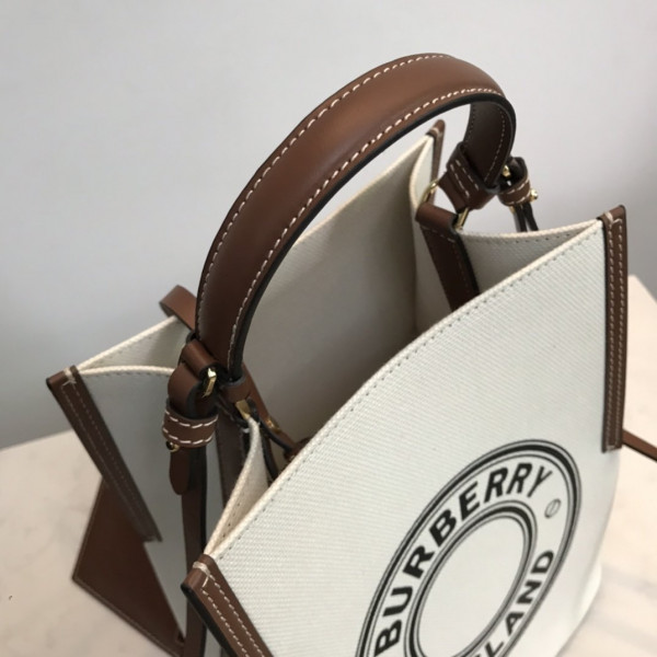 B**rry small logo graphic cotton canvas peggy bucket bag