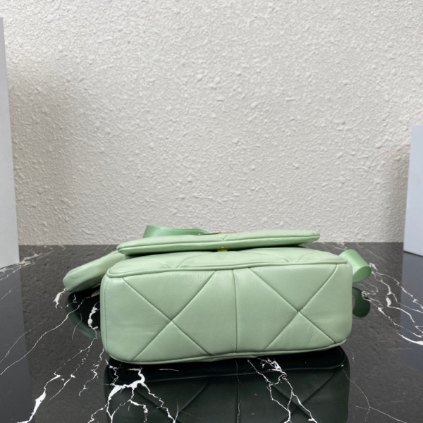 Pra*a system nappa leather patchwork bag