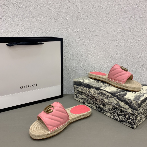 G*u*i leather espadrille sandal