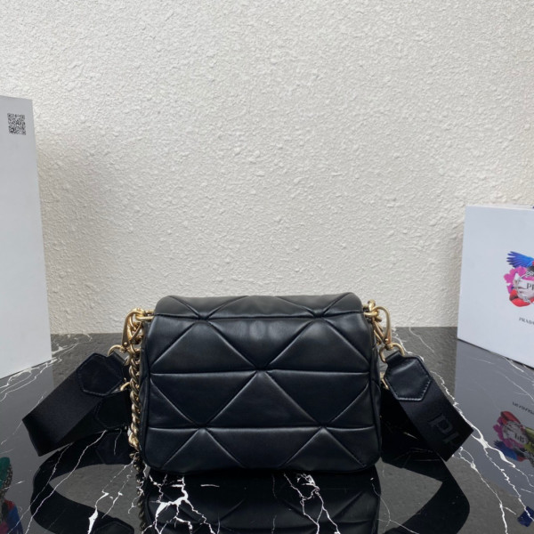 Pra*a system nappa leather patchwork bag