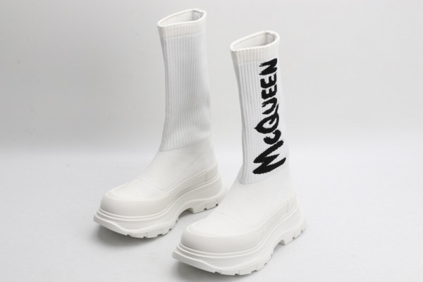 ale*d*r M*Q*en graffiti knit tread slick boot