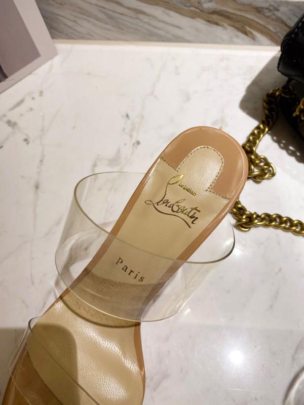 Ch**an louboutin just nothing illusion red sole sandals