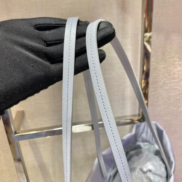 Pra*a re-nylon and saffiano leather tote bag