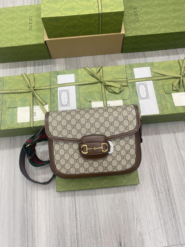 G*u*i horsebit 1955 patchwork shoulder bag