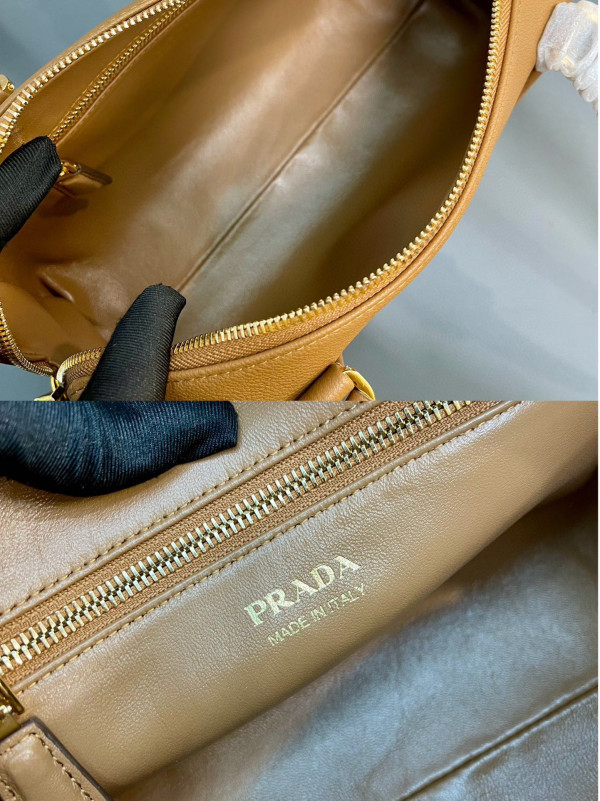 Pra*a re-nylon medium top-handle bag with padlock