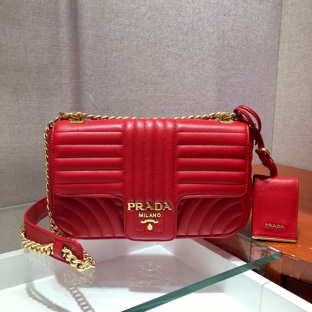 Pra*a medium leather Pra*a diagramme bag
