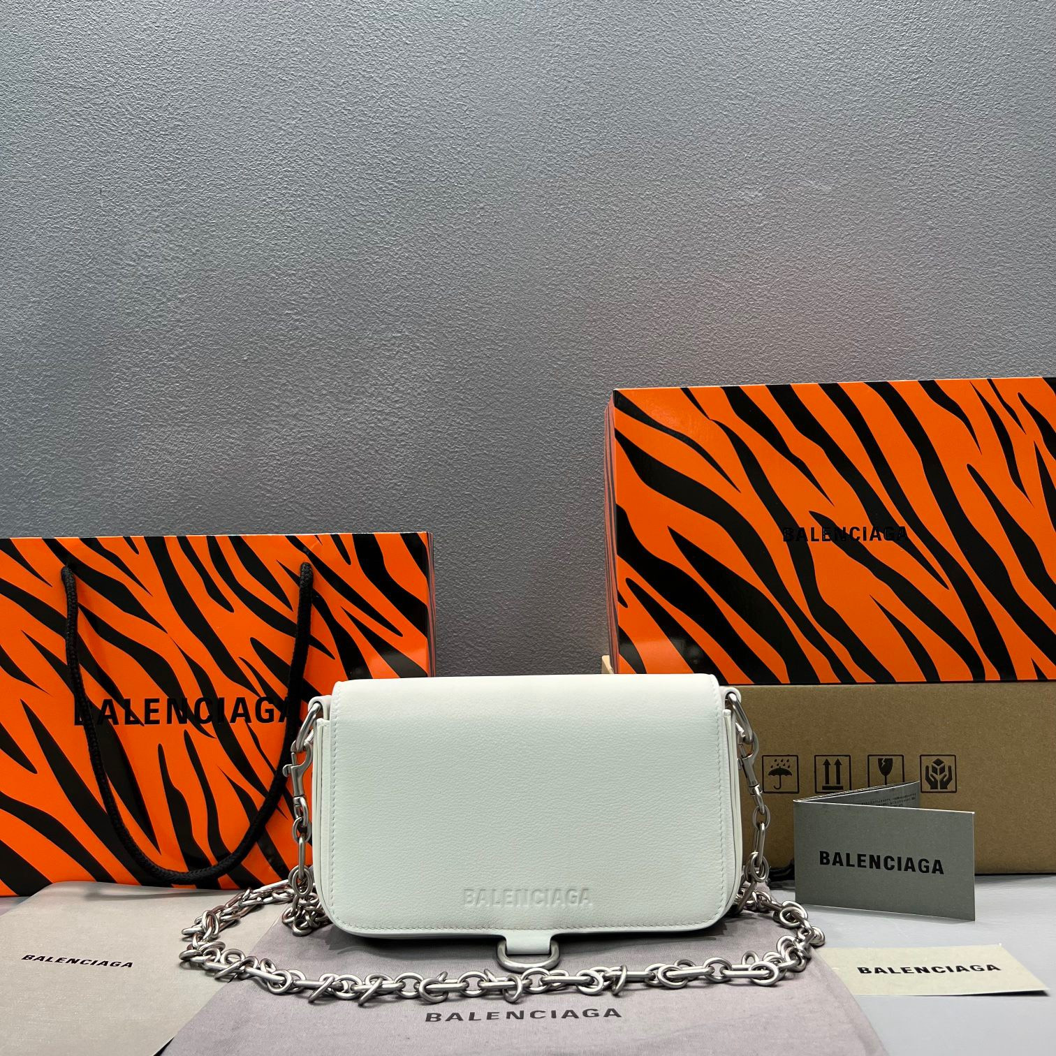 Ba*len*cia*ga bondage wallet with chain
