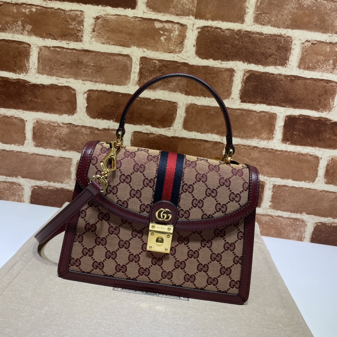 G*u*i ophidia small top handle bag with web