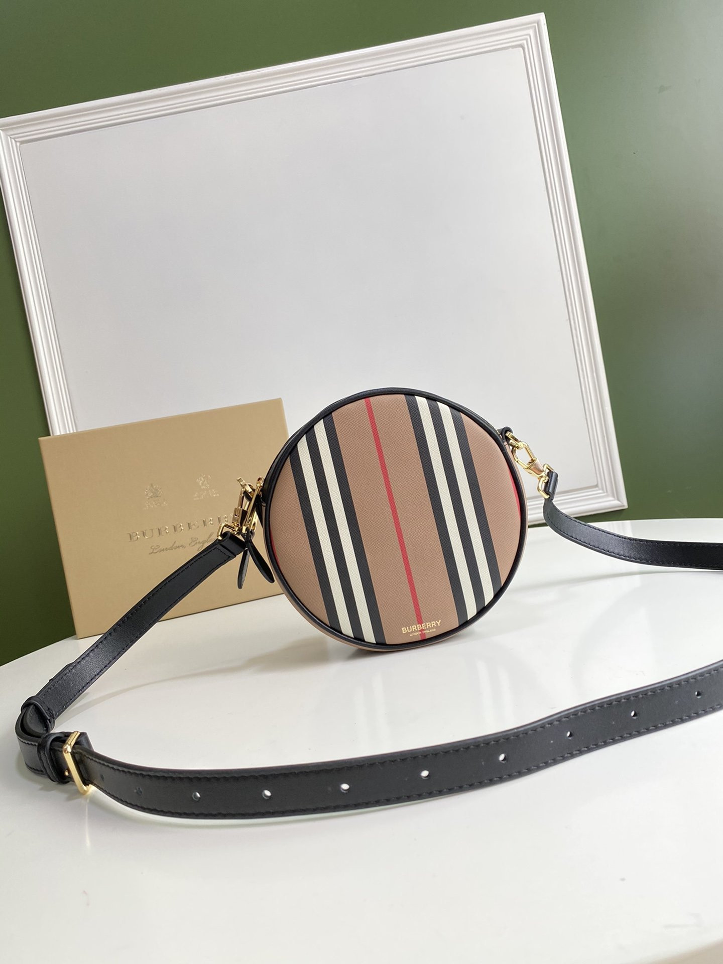 B**rry icon stripe e-canvas l0*ise bag