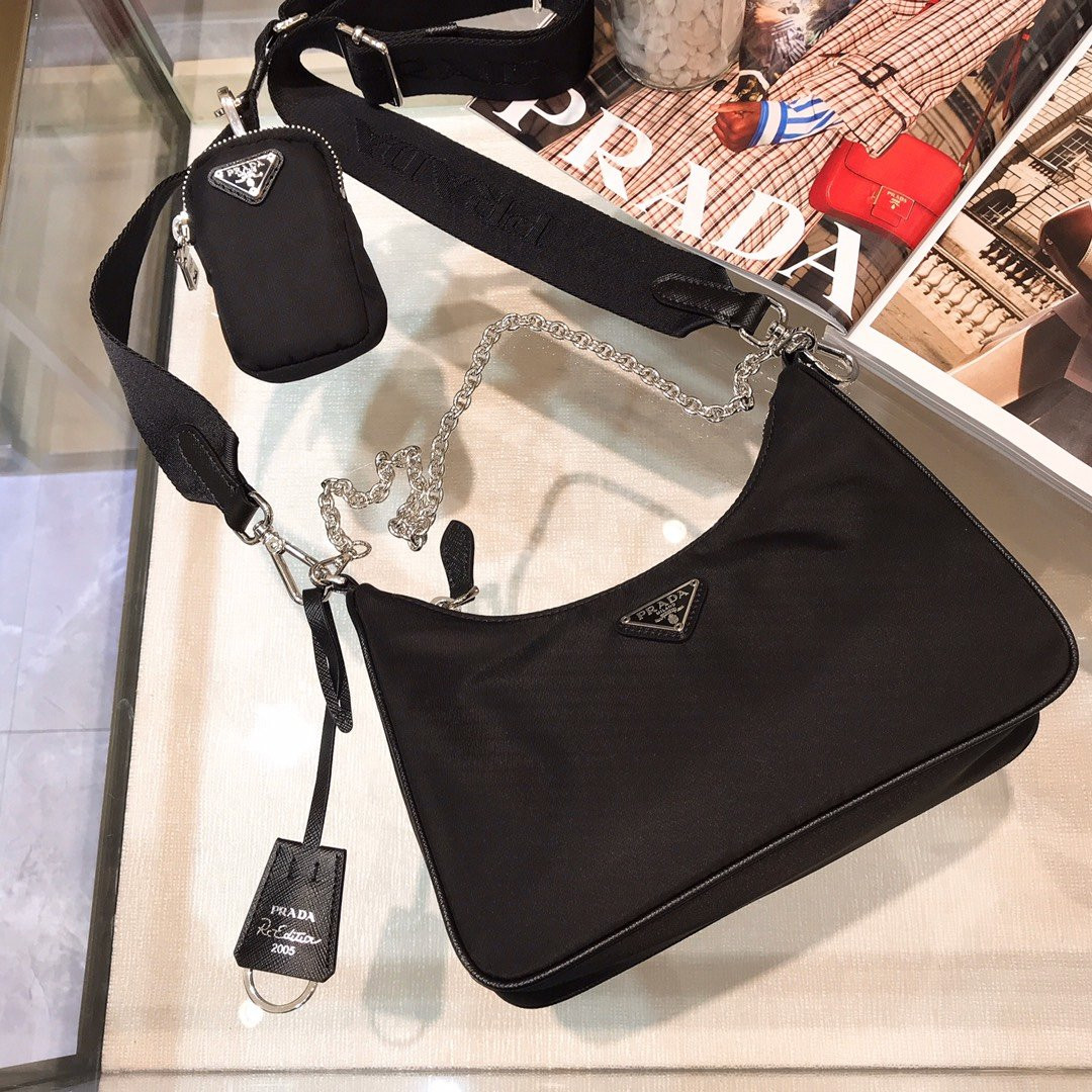 Pra*a nylon hobo bag