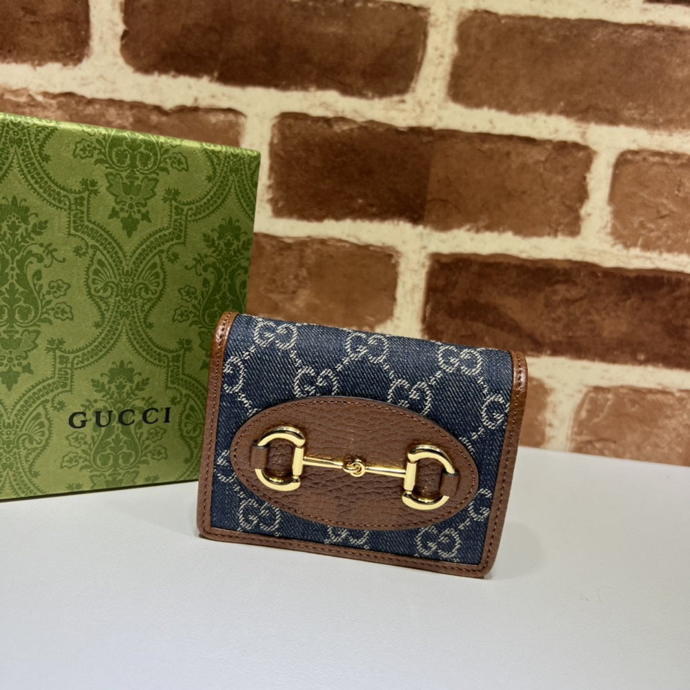 G*u*i horsebit 1955 card case wallet