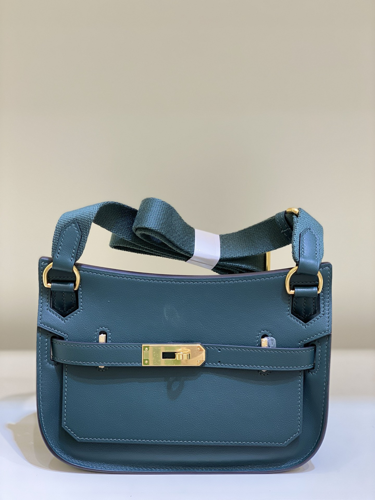 H**mes jypsiere mini bag in swift leather gris meyer